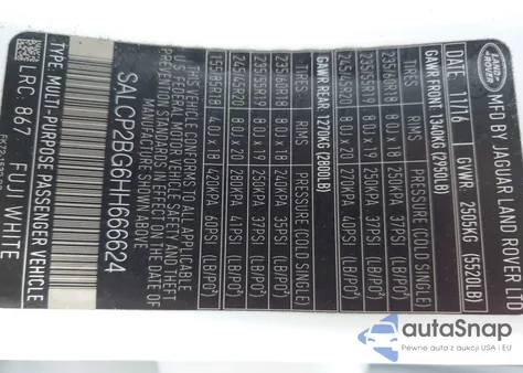 2017 Land Rover Discovery Sport Se из США, поврежденный, VIN SALCP2BG6HH666624